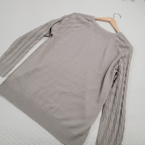 Croft & Barrow Crew Neck Sweater Long Sleeve Ribbed Tan Size Medium - Picture 13 of 14